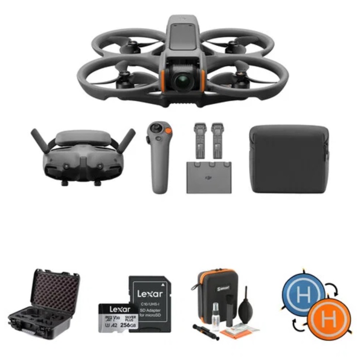 DJI Avata 2 FPV Drone with 3-Battery Fly More Combo & Hard Case Accessory Kit